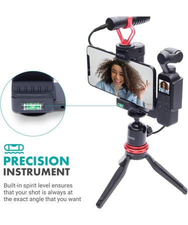 Movo OPR-50 Smartphone Video Rig for DJI OSMO Pocket 1 & 2 - Includes Smartphone Mount and 2X Shoe Mount - Phone Stabilizer for Video Recording with Microphone and Light support - Buy Online on GoSupps.com