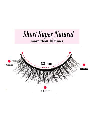 Short Wispy 3D Fake Eyelashes - 10 Pairs Bulk Pack for Natural Look | Reusable Faux Mink Handmade Short-Natural Lashes - Buy Online on GoSupps.com