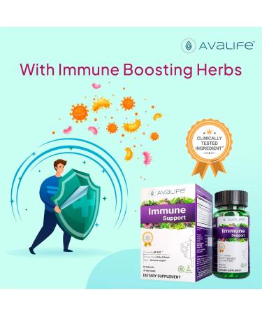 Avalife Immune Support Capsules with Andrographis, Elderberry, Echinacea | Natural Daily Immune Boost Supplement (60 Capsules) - Buy Online on GoSupps.com
