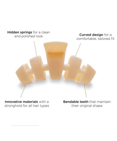 TELETIES Medium Hair Clip - Almond Beige - Strong Grip with Bendable Teeth - Ideal for Medium-Thick Hair - Buy Online on GoSupps.com