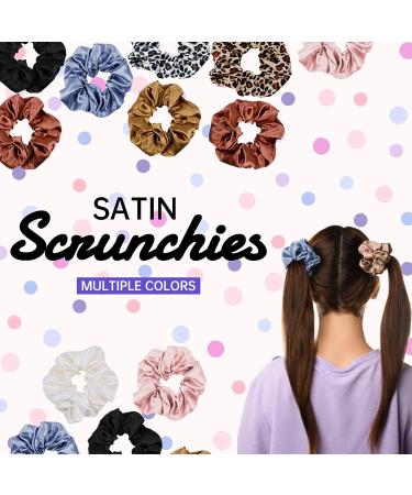 Satin Hair Scrunchies Set - 16 Pieces Elastic Hair Bands for Women Girls - Ponytail Holder Hair Accessories in 8 Colors - Thin & Thick Hair Sizes Included - Buy Online on GoSupps.com