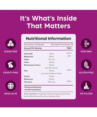 Purolabs PMS Support Supplement for Women - Hormone Balance with Magnesium & Vitamin B6 - Vegan - 90 Capsules - Buy Online on GoSupps.com
