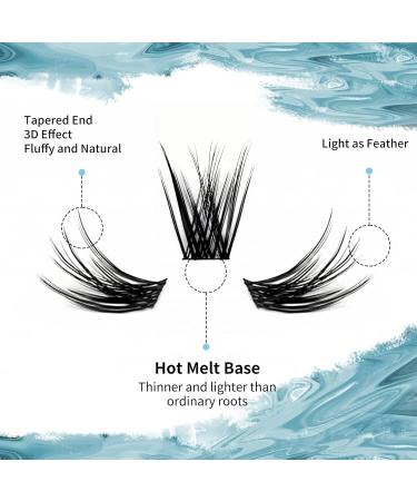 C Curl Cluster Lashes 12mm | Reusable Soft Individual Eyelash Clusters | DIY Lash Extensions | 0.07mm Wide Stem Wispy Clusters | FD-D29-0.07-C-12 - Buy Online on GoSupps.com