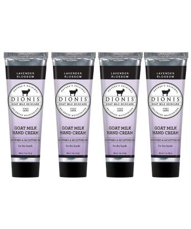 Dionis - Goat Milk Skincare Lavender Blossom Scented Hand Cream (1 oz) - Set of 4 - Made in the USA - Cruelty-free and Paraben-free - Buy Online on GoSupps.com