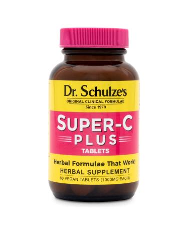 Dr. Schulze s | Super-C Plus | Vitamin C Complex | Clinical Herbal Formula | Dietary Supplement | Immunity Support | Increase Collagen Formation & Iron Absorption | 60 Chewable Tablets (1000 mg) 60 Count (Pack of 1)