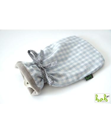 Self-Sewn Double-Sided Hot Water Bottle Cover - Blue & Grey Cotton/Fleece | bab-Berlin - International Shipping Available - Buy Online on GoSupps.com