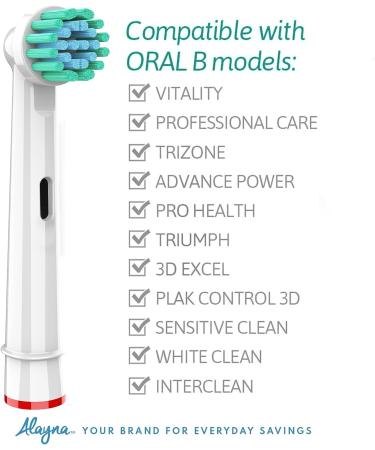 Alayna Sensitive Brushes - 8 Pack Replacement Brush Heads for Oral B Electric Toothbrush - Compatible with Oral-b Braun 7000, Pro 1000, 9600, 500, 3000, 8000 - Sensitive Gum Care - Clean 8 Count - Buy Online on GoSupps.com
