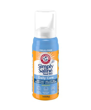 Arm & Hammer Simply Saline Nasal Mist Instant Relief for Everyday Congestion, 1.6 Ounce