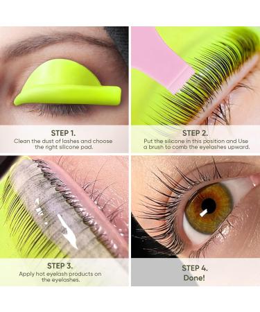 Libeauty Silicone Eyelash Perm Pads - 10pcs, 5 Sizes XS-XL, Reusable Soft Lash Lift Shields (Yellow) - Buy Online on GoSupps.com