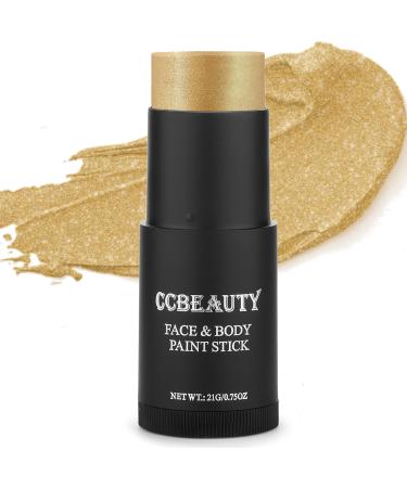 Ccbeauty BodyPaint Colors Metallic Gold Creamy Blendable Stick Oil -based Uncotted Face Paint make -up pins for face & body Halloween body art party make -up