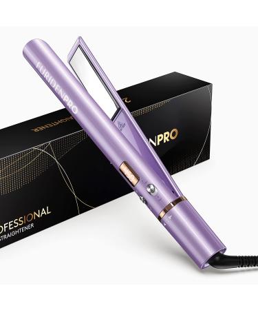 Hair Straightener, Hair Straightener and Curler 2 in 1, Flat Iron Curling Iron in One, Curling Straightening Iron Combo, Round Flat Iron