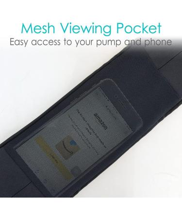 Diabelt Insulin Pump Belt with Mesh Pouch - Black Large Size for Men and Women - Diabetic T1D Medical Holder Waist Band with Tubing Slits - Epipen Accessory (Pack of 1) - Buy Online on GoSupps.com