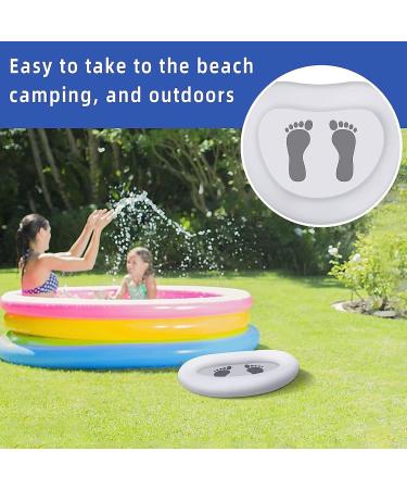 Inflatable Beach Foot Bath - Portable Inflatable Feet Bath Basin | White Swimming Pool Inflatable Basin Foldable Foot Soaking Bath Tub with Pump for Pool Entry Ladder - Buy Online on GoSupps.com