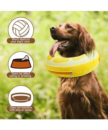 Protective Inflatable Recovery Cone Collar for Medium Large Dog Adjustable Soft Pet After Surgery Inflatable Neck Lemon Donut Collar Prevent from Puppy Touching Stitches Wounds Biting Scratching Not Block Vision (SizeM-Dog) - Buy Online on GoSupps.com