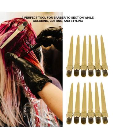 12pcs Salon Hairdressing Cutting Hairpins - Golden Styling Clips for Dyeing & Hairdressers - Buy Online on GoSupps.com