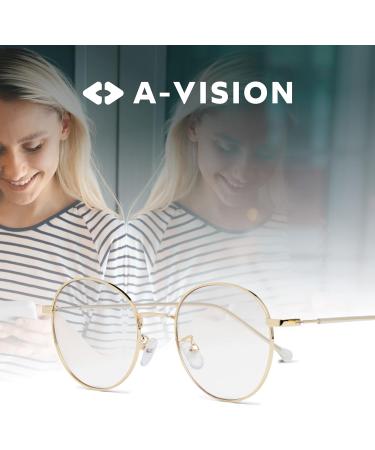 A-Vision Blue Light Filter Glasses | Stylish Protection for Men & Women | Reduce Eye Strain from Screens | Round Design for Daily Use - Buy Online on GoSupps.com