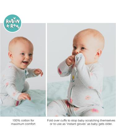 100% Cotton Two-Way Zipper Baby Sleepsuit Unisex Onesie Romper 3-6 Months - Flower Design - Buy Online on GoSupps.com