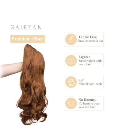 Buy Light Auburn 50cm Ponytail Hair Extensions - Curly Claw Clip In Braid for Women | Synthetic Wavy Hair Extensions - Buy Online on GoSupps.com