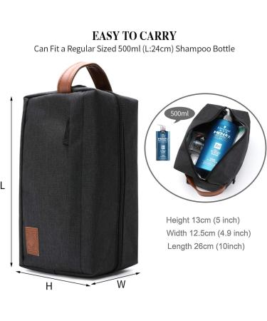 KK Water - Resistant Hanging Toiletry Travel Bag Spacious Black Gym Shaving Make Up Bag for Men & Women - Buy Online on GoSupps.com