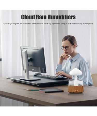 Cloud Diffuser with Rain Colorful Raining Cloud Night Light | Colorful Remote Control Raining Cloud Night Light with Charging Cable for Workplace Ch08 Wood Grain With Remote Control - Buy Online on GoSupps.com