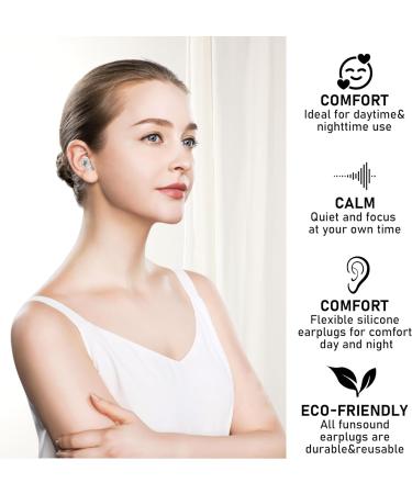 Ear Plugs for Sleeping - Soft Silicone Noise Reduction Earplugs (3 Pairs 3 Sizes) for Sleep Work Flights & Concerts | Reusable & Washable - Buy Online on GoSupps.com