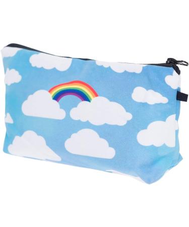 PREMYO Small Cosmetic Bag - Stylish Makeup & Pencil Case for Women - Rainbow Design - Buy Online on GoSupps.com