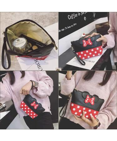 2PCs Mouse Ears Daben Cosmetics Pocket - Cute Travel Makeup Bag for Women | Handbag Organizer for Headphones & Lipstick - Pink - Buy Online on GoSupps.com