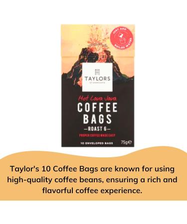 Taylors Coffee Bags bundle contains Hot Lava Java Rich Italian Flying Start 10 Bags each Pack of 3 x 75g Wooden Spoon - Buy Online on GoSupps.com