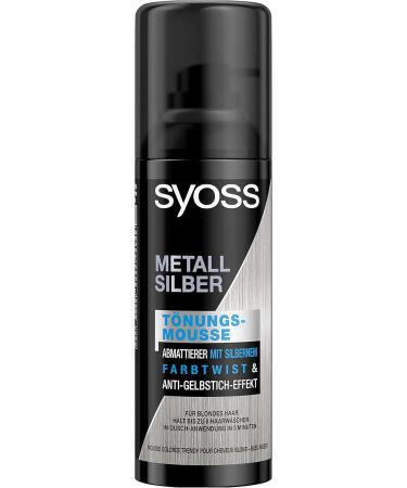 Syoss Tinting Mousse Metal Silver - Nourishing Washable Foam for Blonde Hair (3 x 120 ml) - Anti-Yellowing Color Effect - Buy Online on GoSupps.com