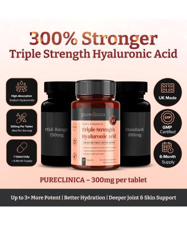  pureclinica Hyaluronic Acid 300 mg x 1080 tablets (3-year supply). Triple Strength Hyaluronic Acid. 300% stronger than other HLA tablets - Buy Online on GoSupps.com