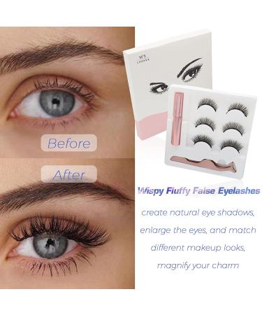 Narkysus Magnetic Eyelashes and Eyeliner Set - 3 Pairs 3D Reusable Lashes, 1 Tube Magnetic Eyeliner for Natural Mink Lashes - Long Lasting Magnetic Eyelashes - Pack of 1 - Buy Online on GoSupps.com