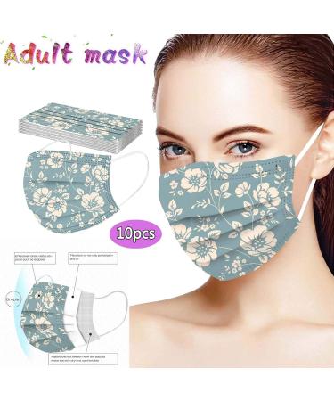 Lulupi 10-Pack Flower Motif Adult Mouth & Nose Protection | Elegant Breathable Masks with Necklace for Women - Buy Online on GoSupps.com