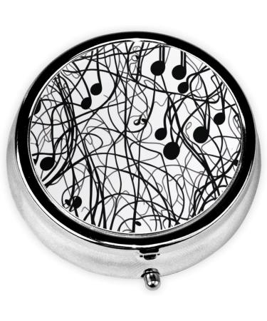 Musical Notation Mini Round Pill Box | 3 Compartment Travel Organizer | Portable Medicine Case for Home & Office - Buy Online on GoSupps.com