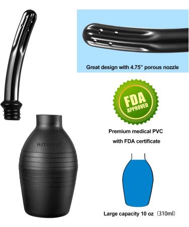 10 oz Enema Bulb Kit with Storage Bag - Silicone Douche for Men and Women - Comfortable Anal or Vaginal Cleaner (Black) - Buy Online on GoSupps.com
