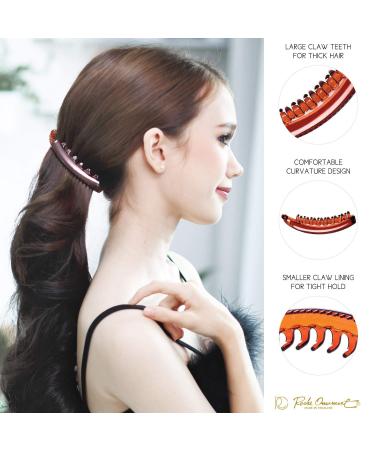 High-Quality RC Roche 6-Piece Ponytail Hair Clip Set - Medium Brown Banana Clasps for Volume | Durable Women's Accessories - Buy Online on GoSupps.com
