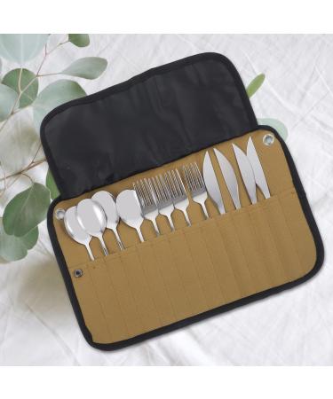 BESPORTBLE Portable Bbq Camping Silverware Kit Cutlery Organizer Picnic Utensil with Bag Spoon Fork Chopstick Set for Hiking Travel Home Silver Serving Utensils Stainless Steel - Buy Online on GoSupps.com