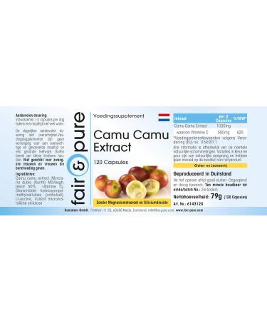 Fair & Pure - extrait de Camu Camu - 50% de vitamine C naturelle - 120 g lules - Buy Online on GoSupps.com