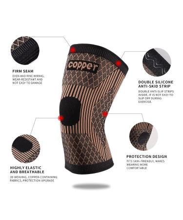 AA MASEDA Copper brace series-copper knee elbow and ankle brace worn on the joints copper ions compress and support the joints to relieve pain Can be used for sport arthritis (X-Large  Knee Brace) Knee Brace X-Large - Buy Online on GoSupps.com
