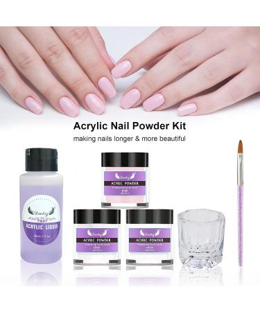 Cigopx Acrylic Nail Kit - 3 Color Acrylic Powder Set with Liquid & Brush | DIY Nail Art Tools for Beginners | International Shipping - Buy Online on GoSupps.com