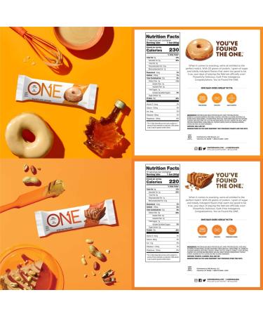 ONE Protein Bars Variety Pack - Gluten Free, 20g Protein, 1g Sugar - Birthday Cake, Almond Bliss, Maple Glazed Doughnut & Peanut Butter Pie (12 Pack) - Buy Online on GoSupps.com