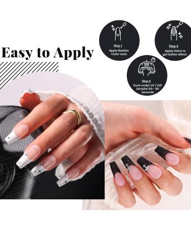Beetles Gel Nail Polish Kit- 2 Pcs 15ml Black And White Gel Polish Black Winter Gel Nail Polish Black Nail Polish Soak Off Led Gel Polish Nail Art Manicure Salon Diy at Home - Buy Online on GoSupps.com