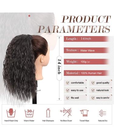 Messy Bun Hair Piece for Women 10-28 Inch Water Wave with Drawstring Hair Comb Ponytail Real Hair Wet Wavy Ponytail Hair Extensions Ladies Wig Hair Extensions Hair Scrunchies (Color : Water Wave Si 8inch 70g Water Wave - Buy Online on GoSupps.com