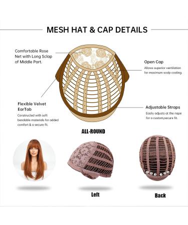 HAIRCUBE Long Auburn Synthetic Hair Wig for Women with Wispy Bangs - Straight Style - Buy Online on GoSupps.com