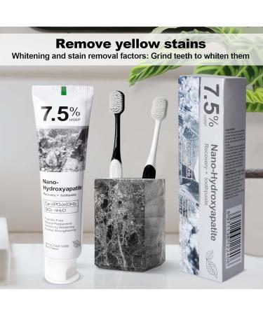 Naapesi Hydroxyapatite Toothpaste with 2 toothbrushes for sensitivity mint without fluoride white toothpaste fresh breath promotes oral health 120 g 1 piece - Buy Online on GoSupps.com