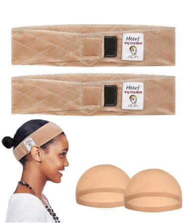Adjustable Velvet Wig Grip Comfort Band Wig Liner Headband Headband Holder for Wigs for Men Women 2 Pack