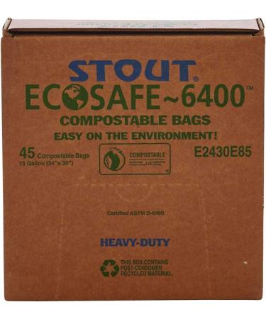 Envision E2430E85 Stout Compostable Bags 24x30 13 Gal Capacity 45-Pack, 0.85 Mil, Green - Buy Online on GoSupps.com