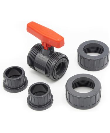 PVC Ball Tap 32mm | 1-Inch Shut-Off Tap for Adhesive Mufflers & Fittings | 2-Way PVC Pipe Connector for Pool & Pond Construction | BM_148 Gray - Buy Online on GoSupps.com