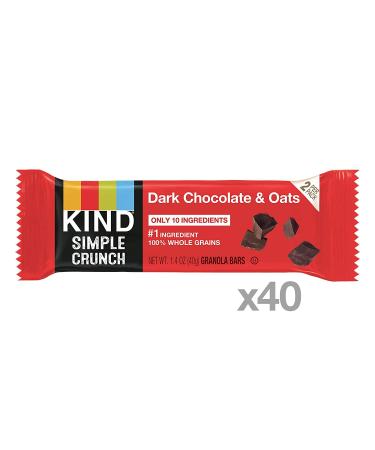 KIND Simple Crunch Bars Dark Chocolate & Oats 7 oz 40 Count - Pack of 8 | 56 oz Total - Buy Online on GoSupps.com