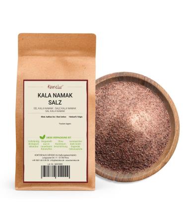 Kamelur Original Fine Kala Namak Salt Packed in Biodegradable Packet - Exclusive Rock Salt from India as a Vegan Egg Replacer - Black Salt - 200g