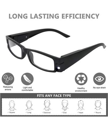 LED Lighted Reading Glasses 3.5x Magnification for Clear Vision - 2 Pack Black Nighttime Readers for Men and Women - Buy Online on GoSupps.com